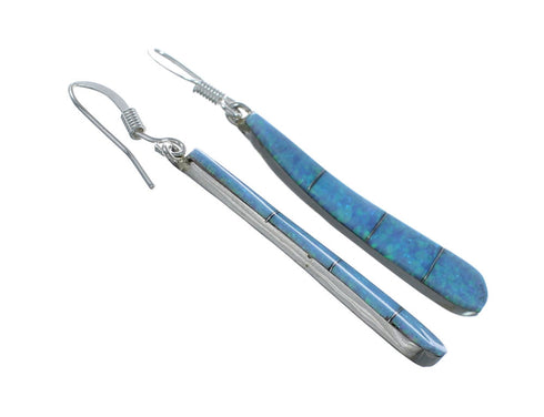 Southwest Opal And Sterling Silver Post Dangle Earrings SX10175