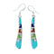 Southwest Multicolor Inlay Sterling Silver Hook Dangle Earrings SX10169