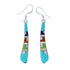 Southwest Multicolor Inlay Sterling Silver Hook Dangle Earrings SX10169