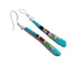 Southwest Multicolor Inlay Sterling Silver Hook Dangle Earrings SX10169