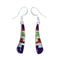 Southwest Multicolor Inlay Sterling Silver Hook Dangle Earrings SX10170