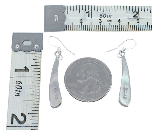 Southwest Multicolor Inlay Sterling Silver Hook Dangle Earrings SX10170