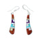 Multicolor Inlay Southwest Sterling Silver Hook Dangle Earrings SX10171