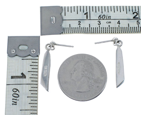 Southwest Turquoise And Sterling Silver Post Dangle Earrings SX10174