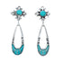 Genuine Turquoise Inlay Sterling Silver Post Dangle Earrings SX10172