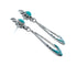 Genuine Turquoise Inlay Sterling Silver Post Dangle Earrings SX10172