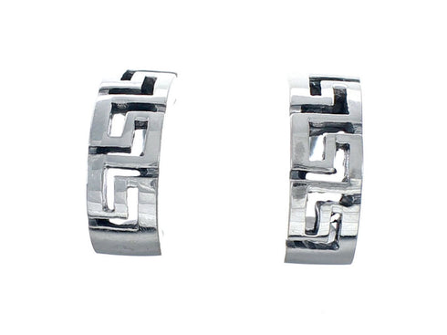 Sterling Silver Southwest Post Hoop Earrings SX10164
