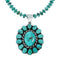 Native American Turquoise Sterling Silver Navajo Necklace SX10157