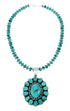 Native American Turquoise Sterling Silver Navajo Necklace SX10157