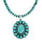 Sterling Silver Navajo Native American Turquoise Necklace Pendant Set SX10158