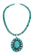 Sterling Silver Navajo Native American Turquoise Necklace Pendant Set SX10158