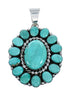 Sterling Silver Navajo Native American Turquoise Necklace Pendant Set SX10158