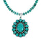 Sterling Silver Navajo Native American Turquoise Necklace Pendant Set SX10159
