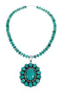 Sterling Silver Navajo Native American Turquoise Necklace Pendant Set SX10159