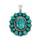 Native American Turquoise Multi-Stone Sterling Silver Pendant SX10161