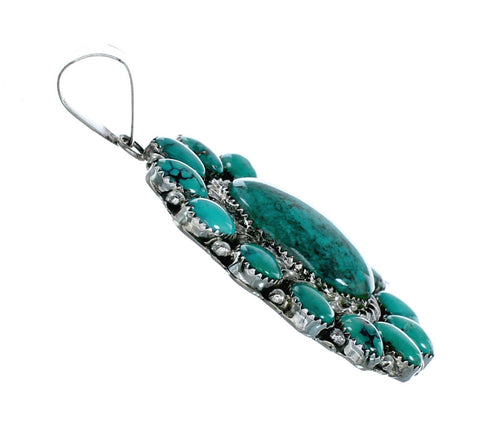 Native American Turquoise Multi-Stone Sterling Silver Pendant SX10161