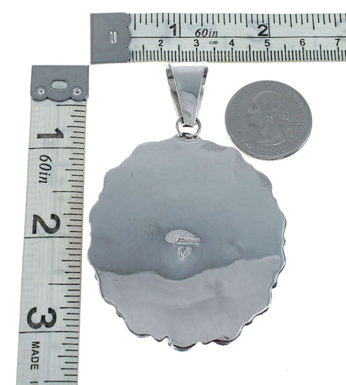 Native American Sterling Silver Turquoise Lapis Navajo Pendant SX10181