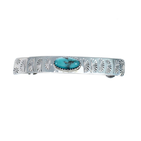 Navajo Sterling Silver Turquoise Hair Barrette SX10182