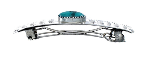 Navajo Sterling Silver Turquoise Hair Barrette SX10182