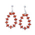 Sterling Silver Navajo Coral Bead Post Dangle Earrings SX10190