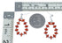 Sterling Silver Navajo Coral Bead Post Dangle Earrings SX10190