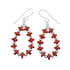 Sterling Silver Navajo Coral Bead Hook Dangle Earrings SX10191