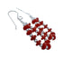 Sterling Silver Navajo Coral Bead Hook Dangle Earrings SX10191