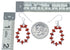 Sterling Silver Navajo Coral Bead Hook Dangle Earrings SX10191