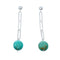 Navajo Indian Turquoise Sterling Silver Bead Post Dangle Earrings SX10193