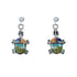 Multicolor Inlay Sterling Silver Turtle Post Dangle Earrings SX10196