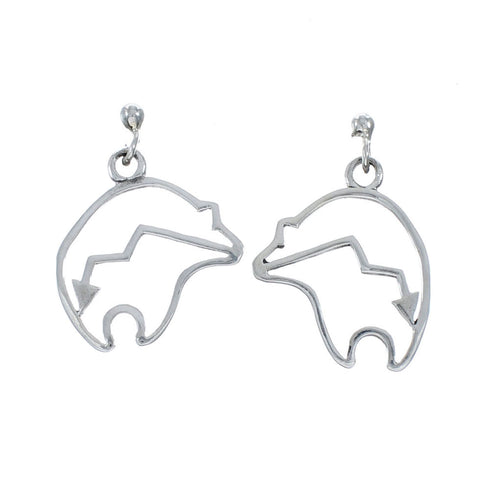Authentic Sterling Silver Bear And Arrow Post Dangle Earrings SX10197