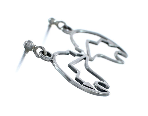 Authentic Sterling Silver Bear And Arrow Post Dangle Earrings SX10197
