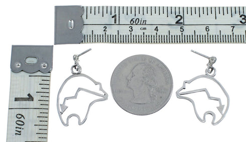 Authentic Sterling Silver Bear And Arrow Post Dangle Earrings SX10197