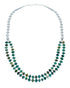 Turquoise Sterling Silver Navajo 2-Strand Bead Necklace SX10186
