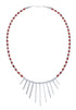 Coral Sterling Silver American Indian Navajo Bead Necklace SX10200