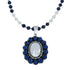 Navajo Lapis Mother Of Pearl Sterling Silver Necklace SX10185
