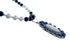 Navajo Lapis Mother Of Pearl Sterling Silver Necklace SX10185