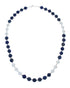 Navajo Lapis Mother Of Pearl Sterling Silver Necklace SX10185