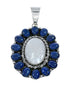 Navajo Lapis Mother Of Pearl Sterling Silver Necklace SX10185