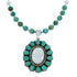 Navajo Turquoise Mother Of Pearl Sterling Silver Necklace SX10184