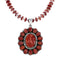 Native American Navajo Oyster Shell Bead Sterling Silver Necklace Pendant Set SX10183