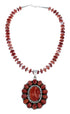 Native American Navajo Oyster Shell Bead Sterling Silver Necklace Pendant Set SX10183