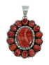 Native American Navajo Oyster Shell Bead Sterling Silver Necklace Pendant Set SX10183