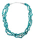 Sterling Silver Kingman Turquoise Navajo Indian 3-Strand Bead Necklace SX10187