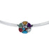 Sterling Silver Collar Flower Multicolor Centerpiece Necklace SX10345