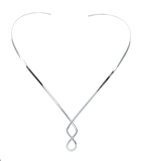 Sterling Silver V-Shape Collar Necklace SX10346