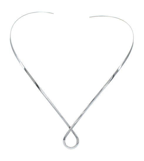 Sterling Silver V-Shape Collar Necklace SX10347