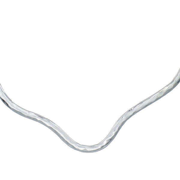 Sterling Silver Wavy Open Back Collar Necklace SX10348