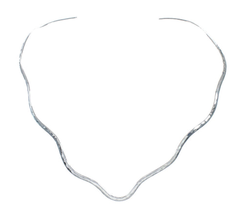 Sterling Silver Wavy Open Back Collar Necklace SX10348