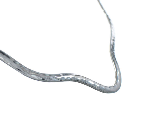 Sterling Silver Wavy Open Back Collar Necklace SX10348